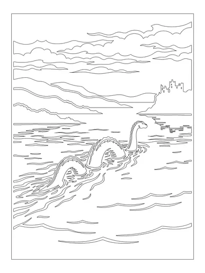 Classic Outline monochrome coloring style