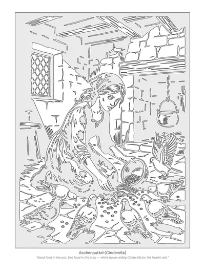 Shadow Guide monochrome coloring style