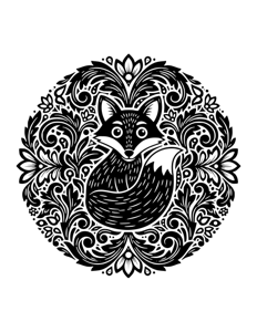 Animal Mandala Monochrome página 1