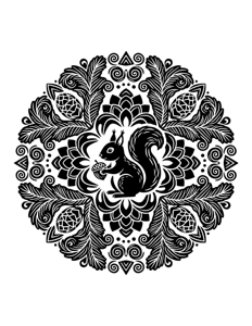 Animal Mandala Monochrome página 25