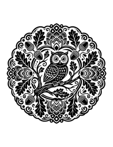 Animal Mandala Monochrome página 28