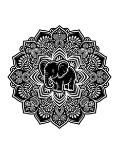 Animal Mandala Monochrome página 36