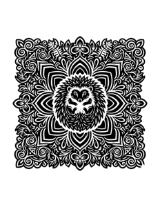 Animal Mandala Monochrome página 37