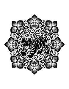 Animal Mandala Monochrome página 40