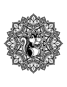 Animal Mandala Monochrome página 44